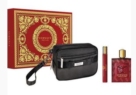 Estuche Versace Eros Flame Hombre 3PZS 100ml EDP + 10ml EDP + Mariconera